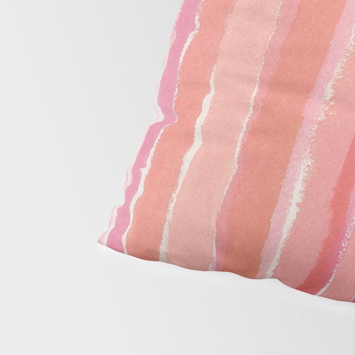 Pink Peach Summer Stripes Pillow Sham Gallery Image 4