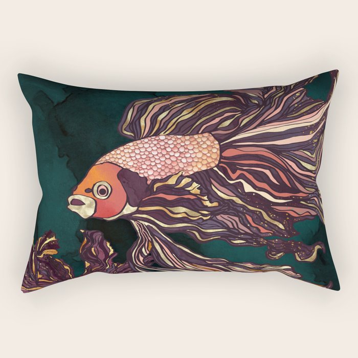 Metallic Betta Fish II Rectangular Pillow Gallery Image 1