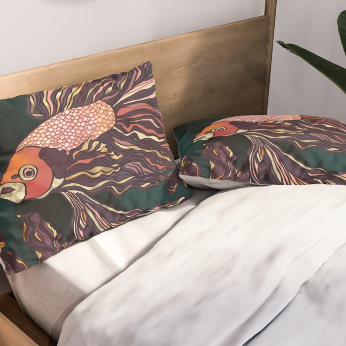 Metallic Betta Fish II Pillow Sham Gallery Image 2