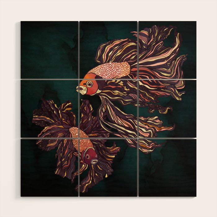 Metallic Betta Fish II Wood Wall Art Gallery Image 1