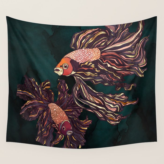 Metallic Betta Fish II Wall Tapestry Gallery Image 4