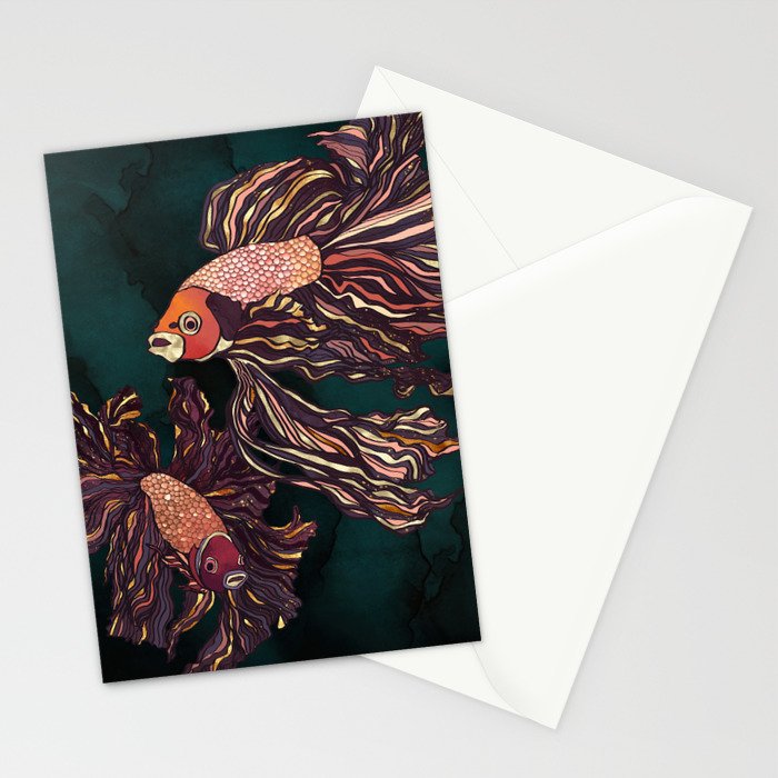 Metallic Betta Fish II Stationery Card Gallery Image 2