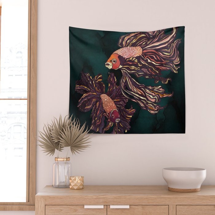 Metallic Betta Fish II Wall Tapestry Gallery Image 2