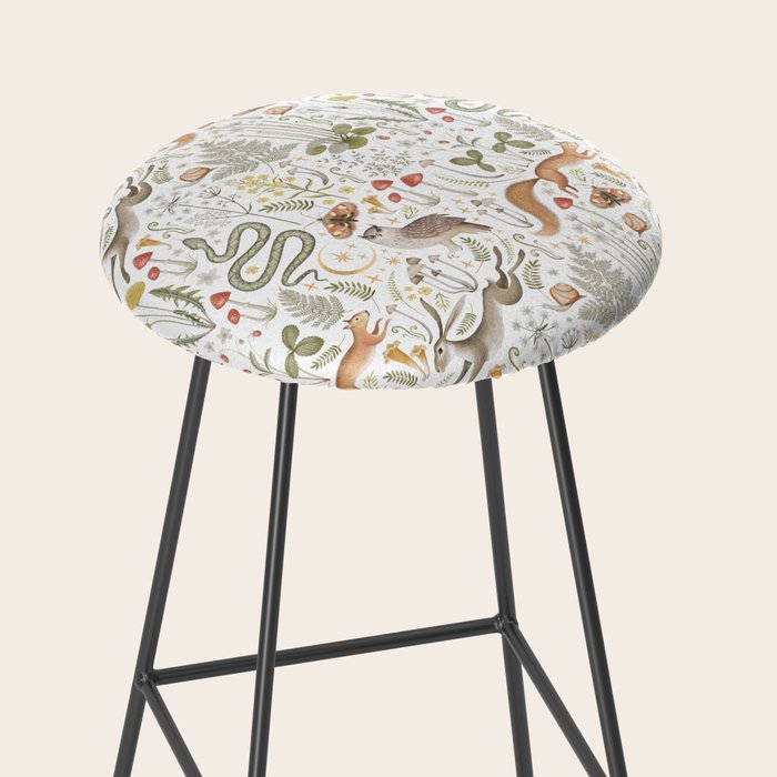 Enchanted Magical Midnight Forest Animals V Stool Gallery Image 2