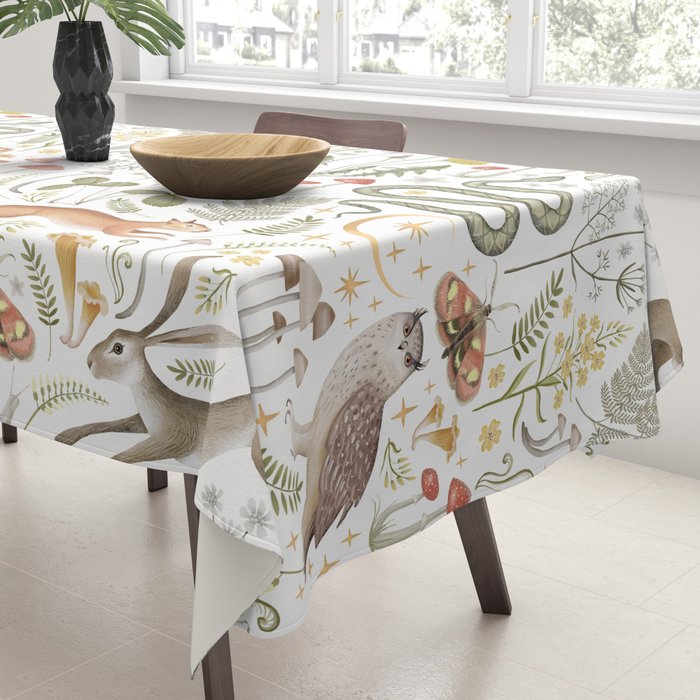 Enchanted Magical Midnight Forest Animals V Tablecloth Gallery Image 3