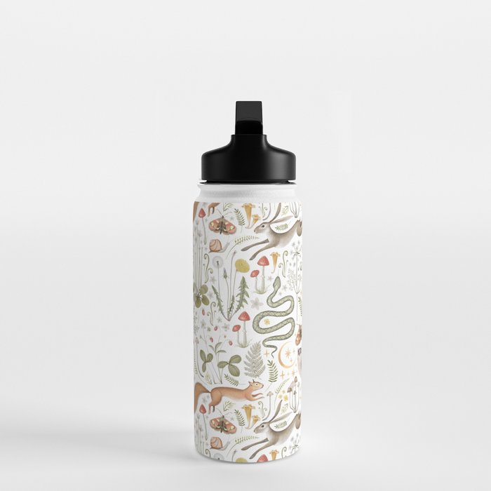 Enchanted Magical Midnight Forest Animals V Water Bottle Gallery Image 3