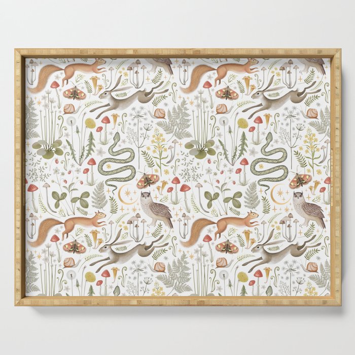 Enchanted Magical Midnight Forest Animals V Serving Tray Gallery Image 1