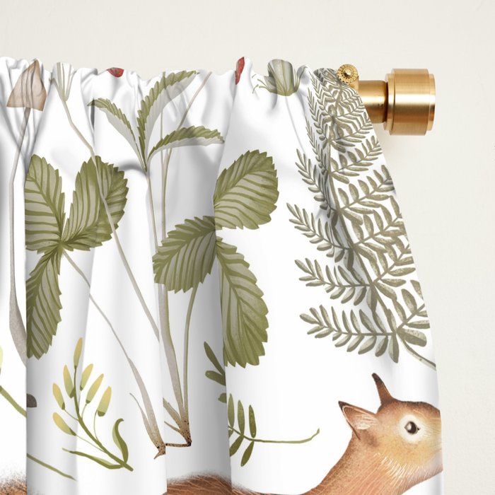 Enchanted Magical Midnight Forest Animals V Window Curtain Gallery Image 2