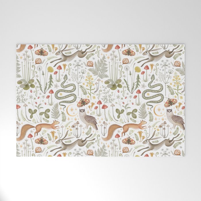 Enchanted Magical Midnight Forest Animals V Welcome Mat Gallery Image 1