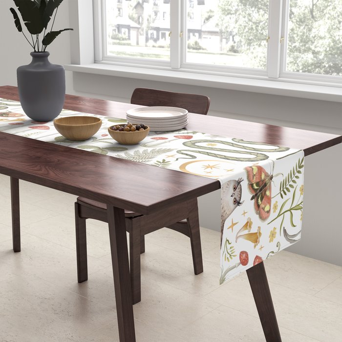 Enchanted Magical Midnight Forest Animals V Table Runner Gallery Image 2