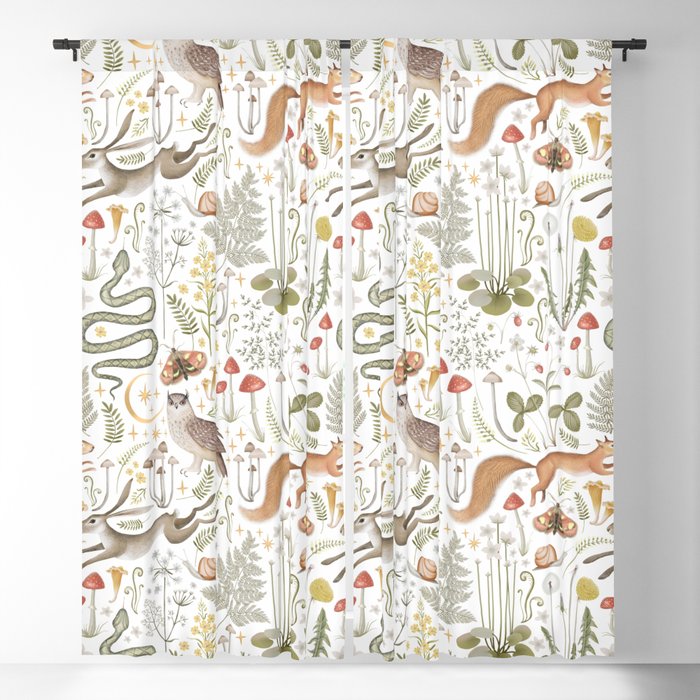 Enchanted Magical Midnight Forest Animals V Window Curtain Gallery Image 5