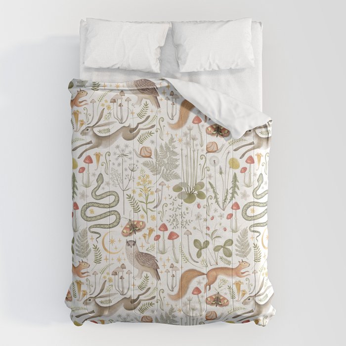 Enchanted Magical Midnight Forest Animals V Comforter Gallery Image 6