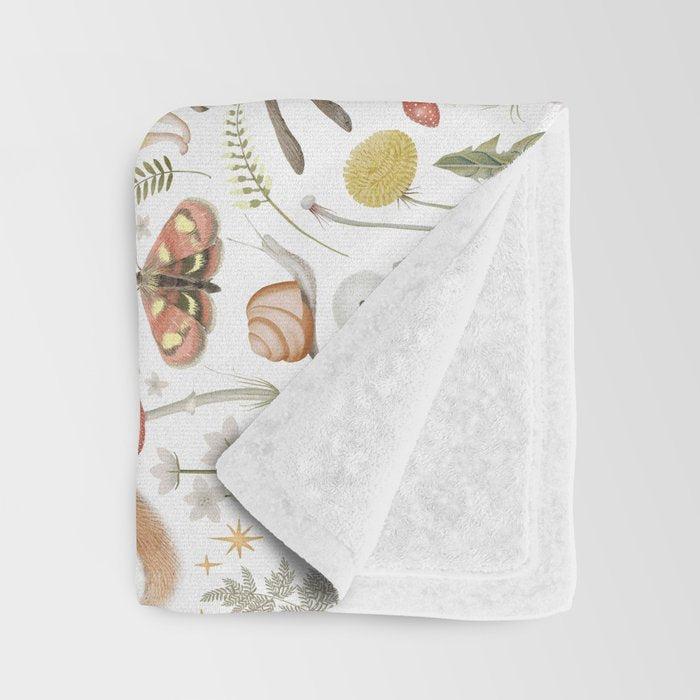 Enchanted Magical Midnight Forest Animals V Throw Blanket Gallery Image 3