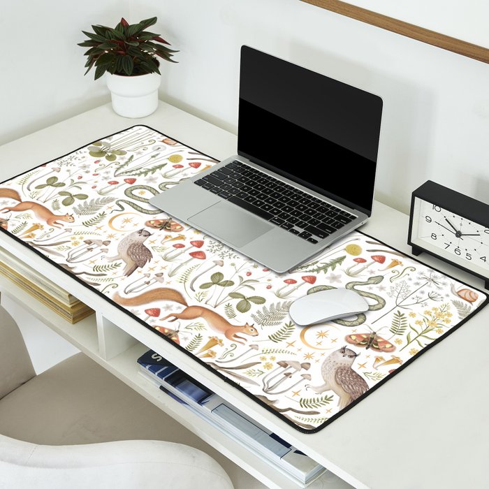Enchanted Magical Midnight Forest Animals V Desk Mat Gallery Image 2