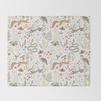 Enchanted Magical Midnight Forest Animals V Throw Blanket Gallery Image 2