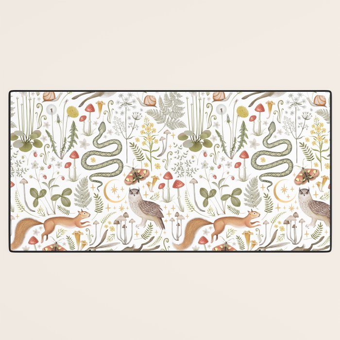 Enchanted Magical Midnight Forest Animals V Desk Mat Gallery Image 3