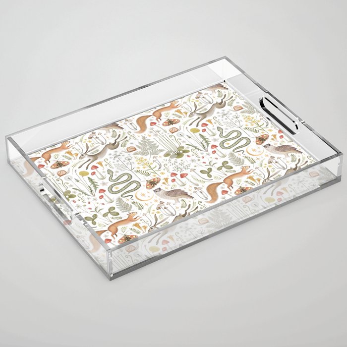 Enchanted Magical Midnight Forest Animals V Acrylic Tray Gallery Image 1