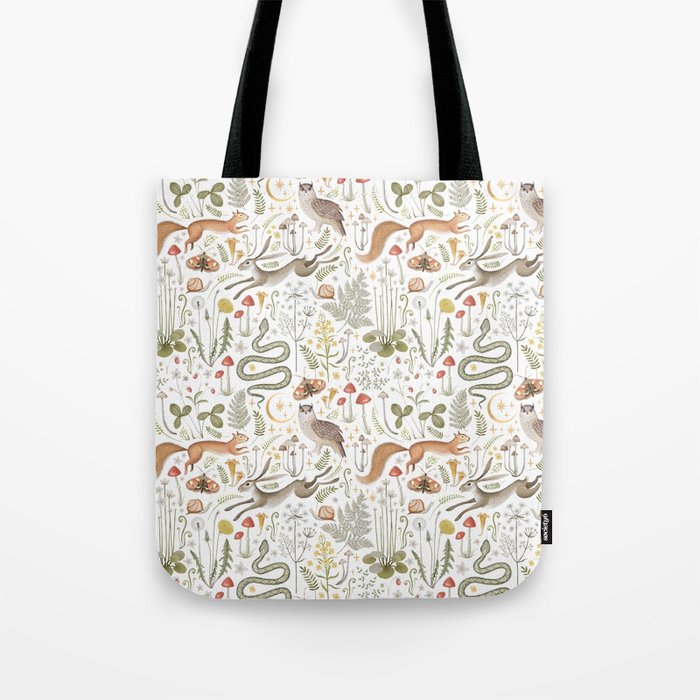 Enchanted Magical Midnight Forest Animals V Tote Bag Gallery Image 1