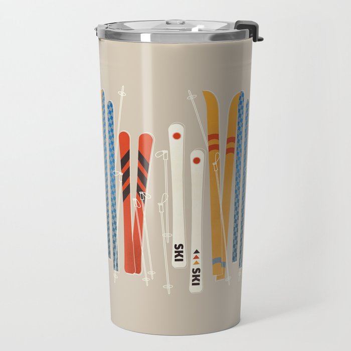 Ski Illustration Travel Mug Gallery Image 2