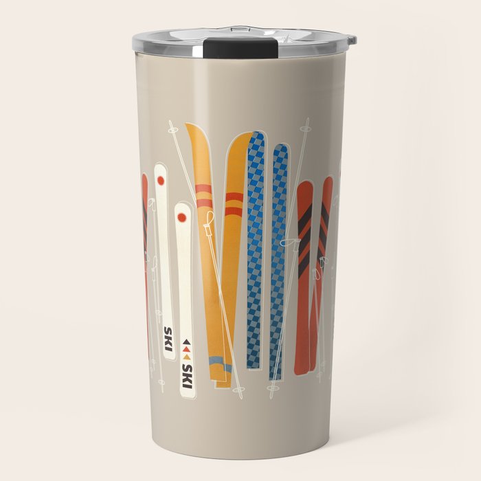 Ski Illustration Travel Mug Gallery Image 1