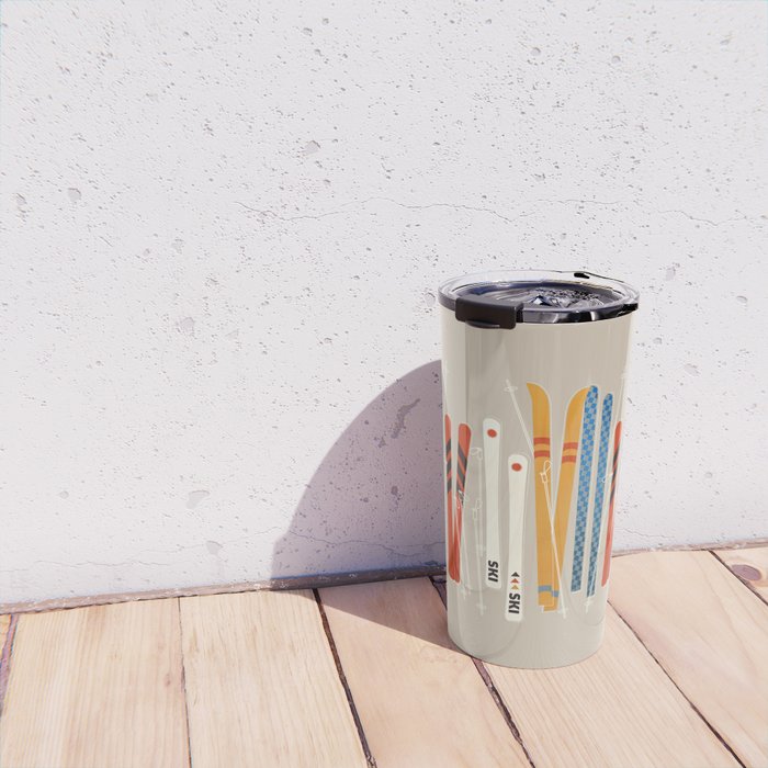 Ski Illustration Travel Mug Gallery Image 4