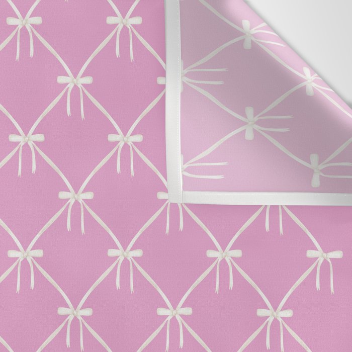 Bows & Ribbons Pattern LIII Y2K Fuchsia Pink Wall Tapestry Gallery Image 3