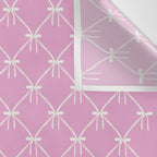 Bows & Ribbons Pattern LIII Y2K Fuchsia Pink Wall Tapestry Gallery Image 3