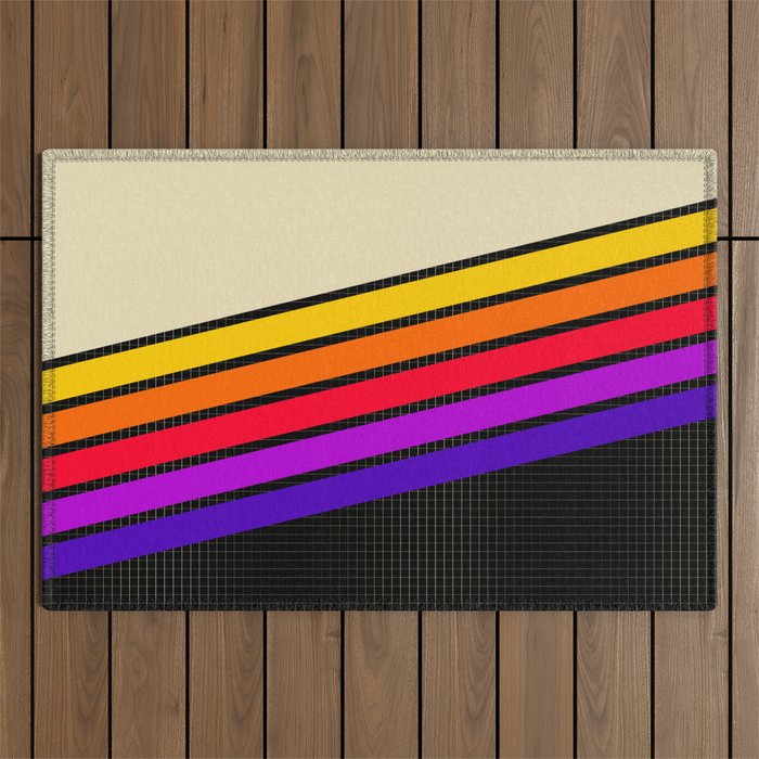 VHS pattern design 1 - 80s / 90s Retro Outdoor Rug Gallery Image 1