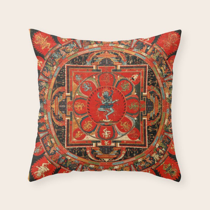 Shri Hevajra Nine Deity Manadala Throw Pillow Gallery Image 6