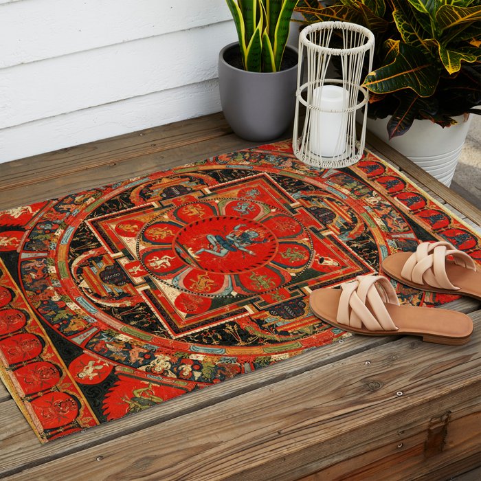 Shri Hevajra Nine Deity Manadala Outdoor Rug Gallery Image 2