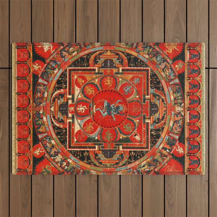 Shri Hevajra Nine Deity Manadala Outdoor Rug Gallery Image 1