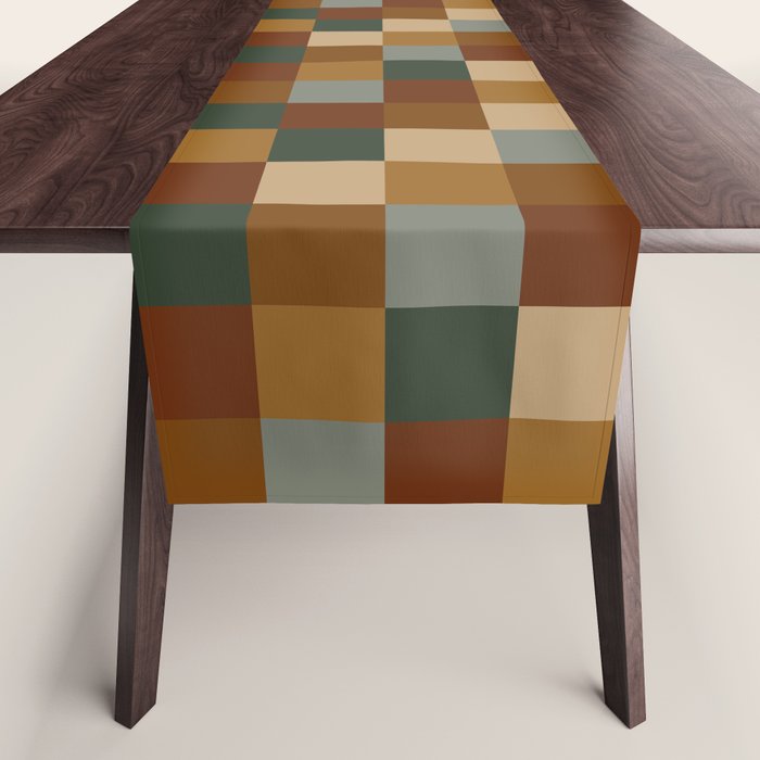 Bold Earthy Checks Pattern - Small VI Table Runner Gallery Image 1
