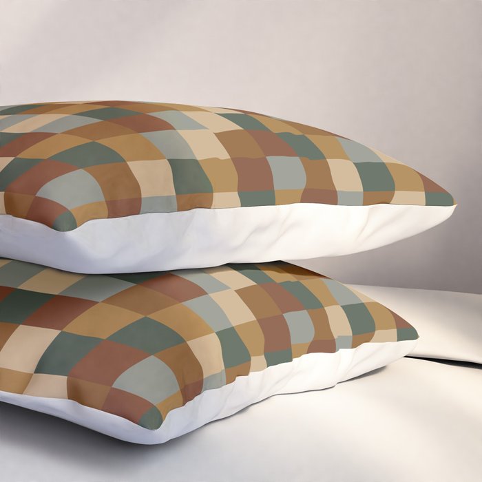 Bold Earthy Checks Pattern - Small VI Pillow Sham Gallery Image 3