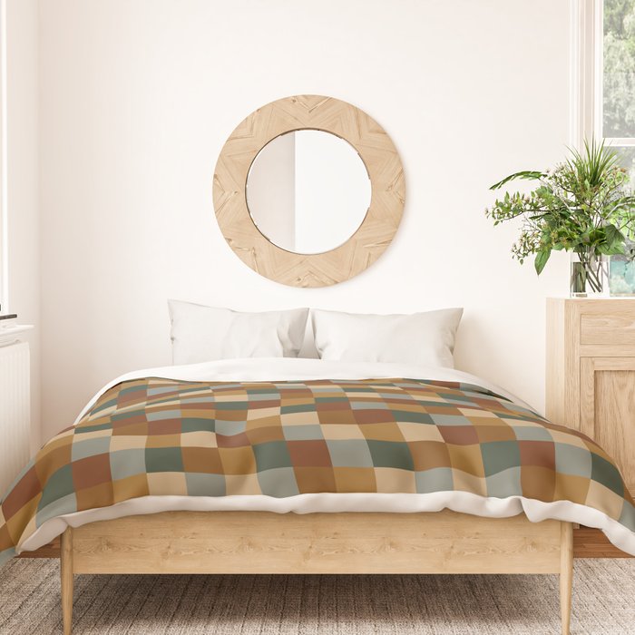 Bold Earthy Checks Pattern - Small VI Duvet Cover Gallery Image 3