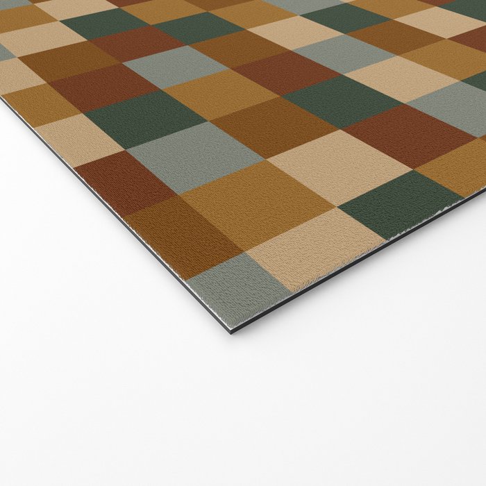 Bold Earthy Checks Pattern - Small VI Welcome Mat Gallery Image 2