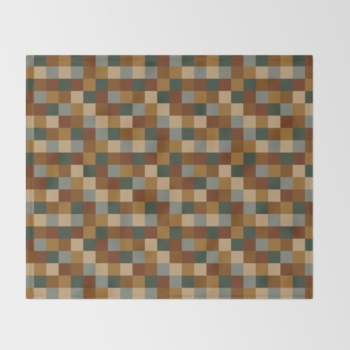 Bold Earthy Checks Pattern - Small VI Throw Blanket Gallery Image 2