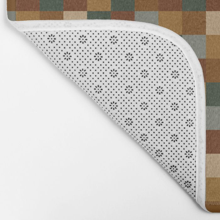 Bold Earthy Checks Pattern - Small VI Bath Mat Gallery Image 2