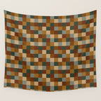 Bold Earthy Checks Pattern - Small VI Wall Tapestry Gallery Image 4