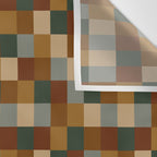 Bold Earthy Checks Pattern - Small VI Wall Tapestry Gallery Image 3
