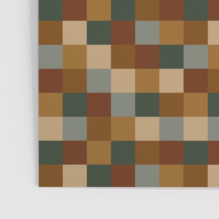Bold Earthy Checks Pattern - Small VI Poster Gallery Image 3