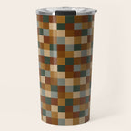 Bold Earthy Checks Pattern - Small VI Travel Mug Gallery Image 1