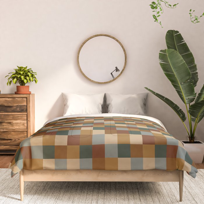 Bold Earthy Checks Pattern - Small VI Comforter Gallery Image 3
