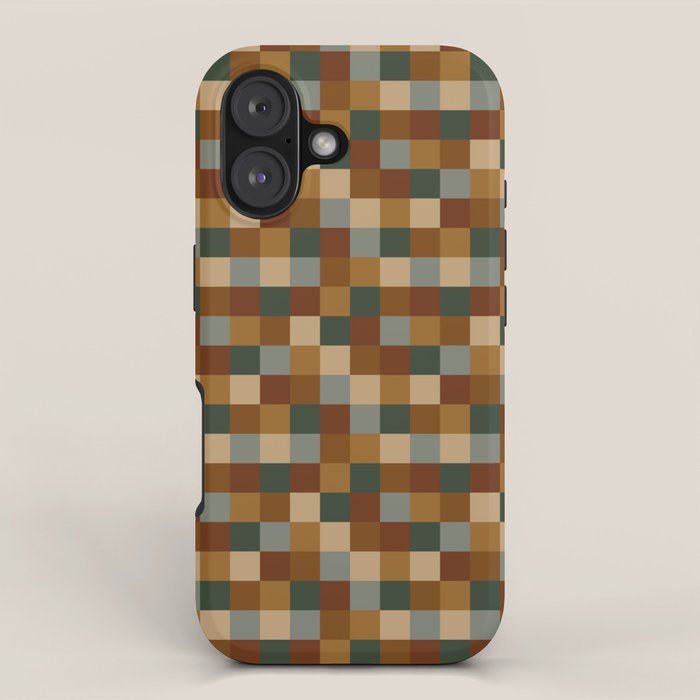 Bold Earthy Checks Pattern - Small VI iPhone Case Gallery Image 1