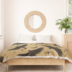 Raven with Shadow Yellow  Duvet Cover Gallery Image 3