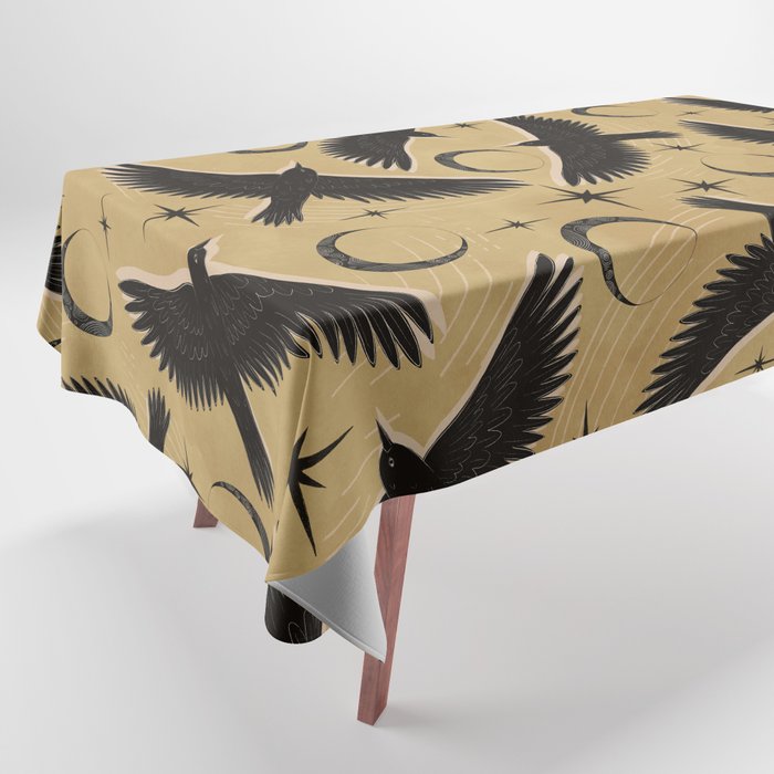 Raven with Shadow Yellow  Tablecloth Gallery Image 1