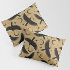 Raven with Shadow Yellow  Pillow Sham Gallery Image 3