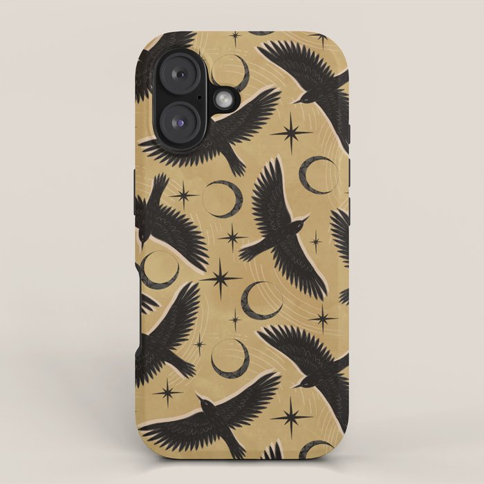 Raven with Shadow Yellow  iPhone Case Gallery Image 1