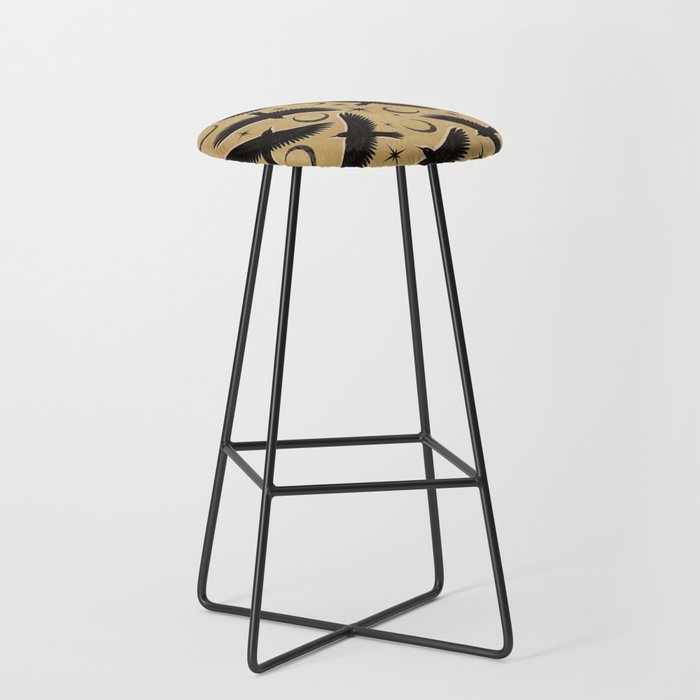 Raven with Shadow Yellow  Stool Gallery Image 1