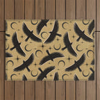 Raven with Shadow Yellow  Outdoor Rug Gallery Image 1