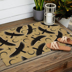 Raven with Shadow Yellow  Outdoor Rug Gallery Image 2